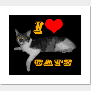 i love cats t-shirt Posters and Art